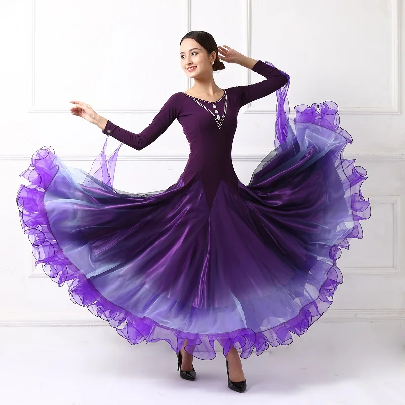 Новинка 2019 танцевальное платье для вальса женские костюмы Бальных соревнований
