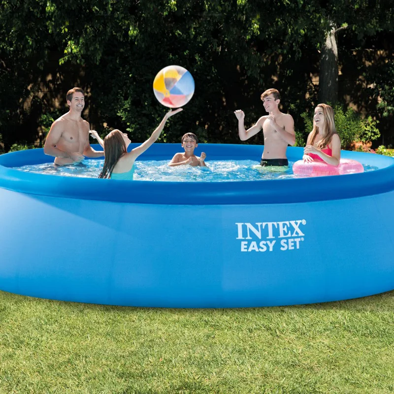 INTEX 15 feet 457*84cm above ground pool piscina easy set pool  summer play swimming family pool ladder filter pump set