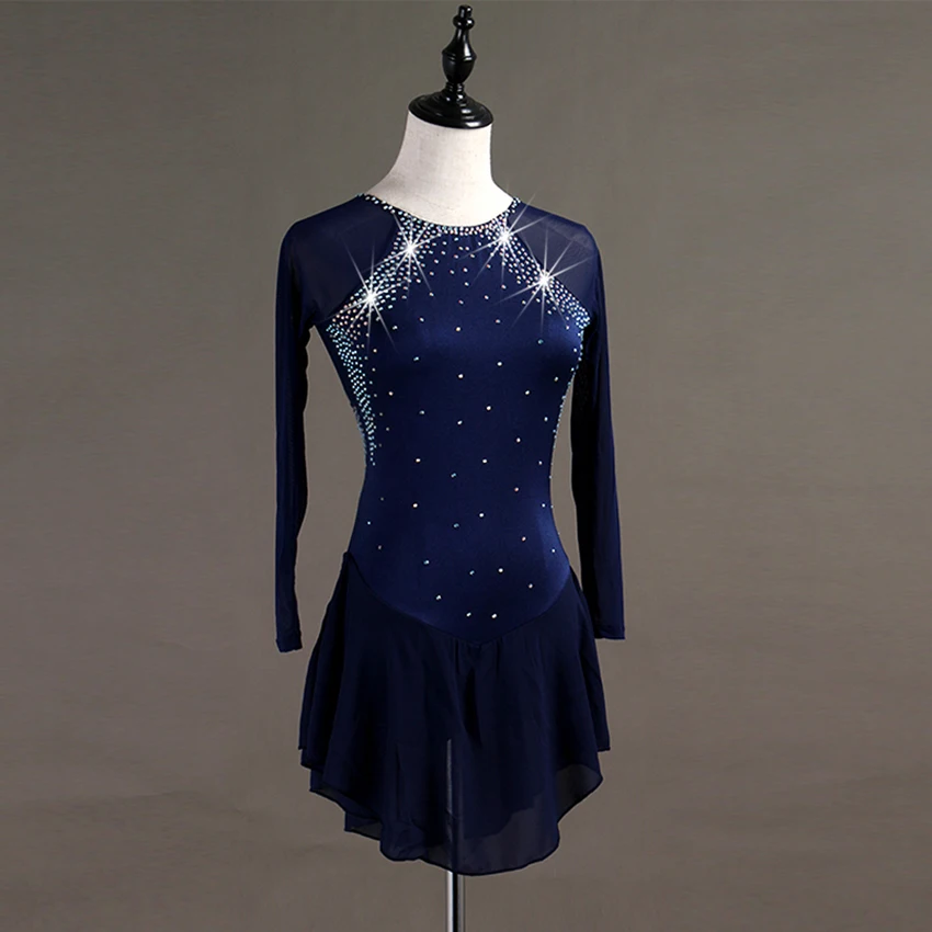 Новое Фигурное красное платье для катания на коньках женщин и девочек со