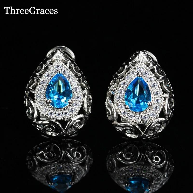 ThreeGraces Винтаж благодаря открытому силуэту роскошные циркония светильник синий