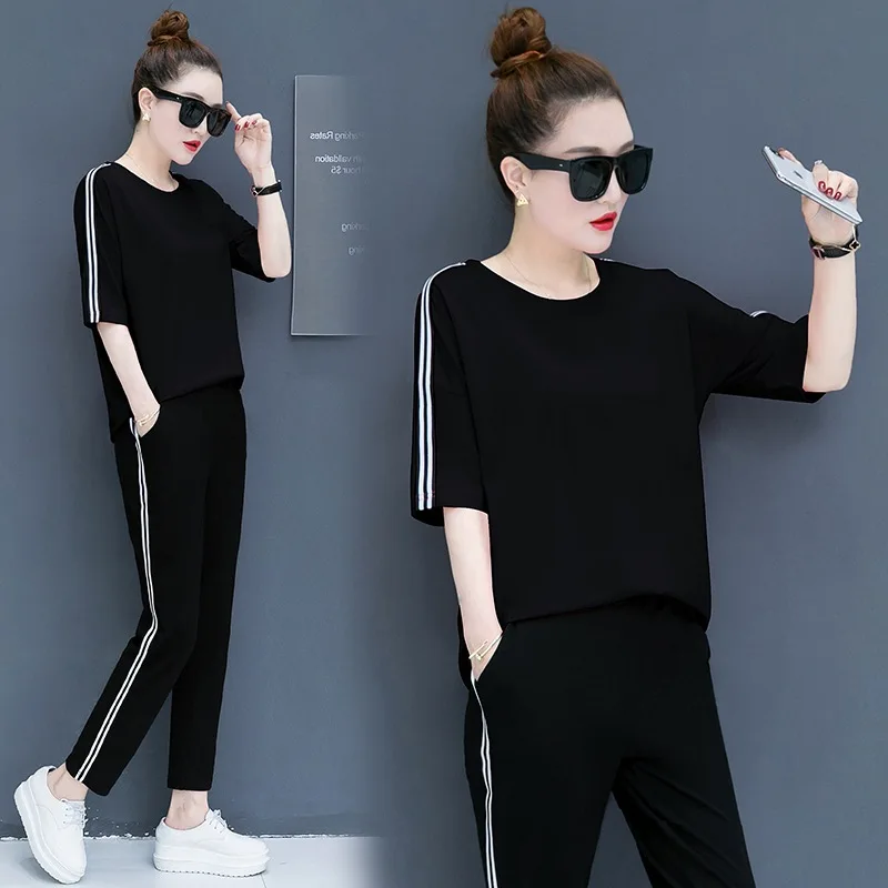Fashion suit female 2018 spring and summer new two-piece Slim thin fashion jacket casual clothes T37 |