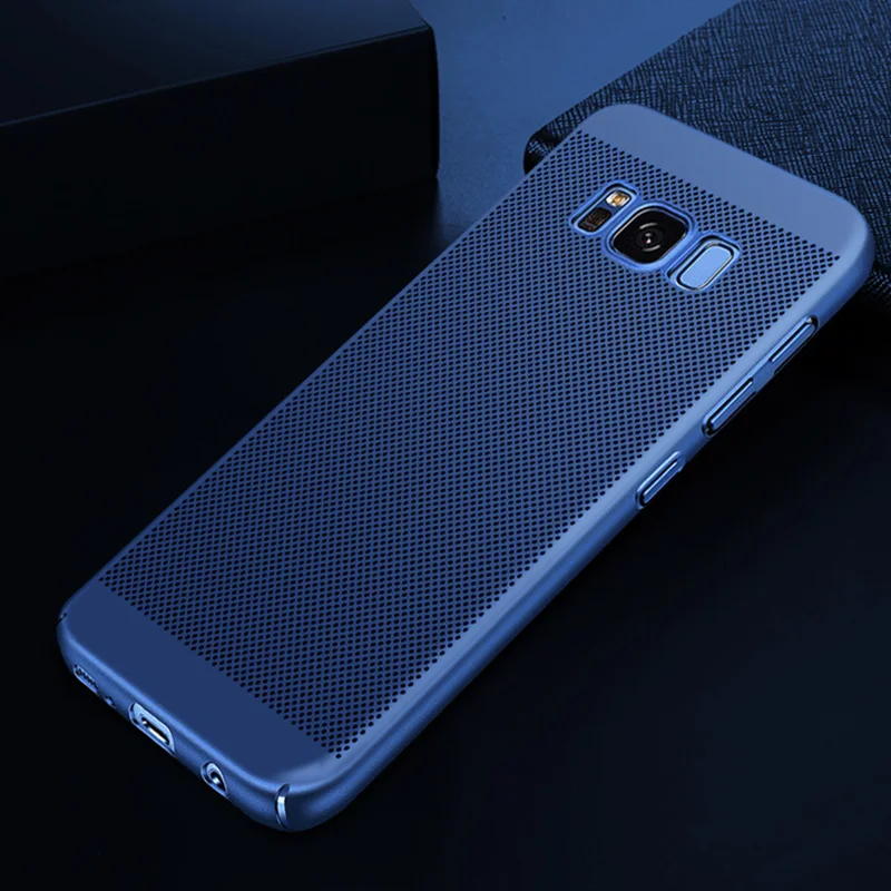Blue Чехол для samsung Galaxy S6, S7 edge, S8 Plus, J5, A3, A5, A7, защита экрана, чехол - Цвет: Blue