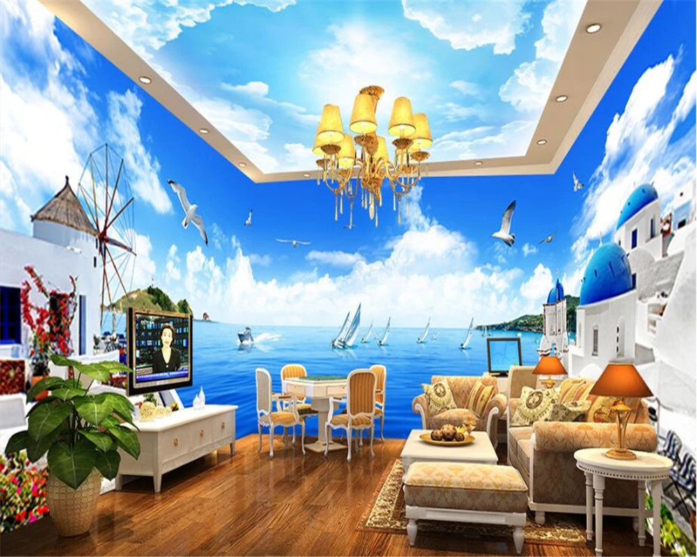 Модные Соблазнительные водостойкие 3d обои в средиземноморском стиле на весь дом