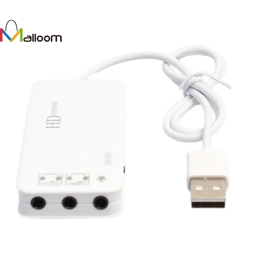 Malloom Новое поступление usb-хаб 3 порта стерео DJ внешняя звуковая карта гарнитура микрофон адаптер для ПК ноутбук USB 2,0 концентратор#20