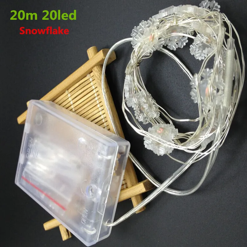 2 м 20 светодиодный гирлянда в виде снежинок огни батарея 3aa сказочные погружные