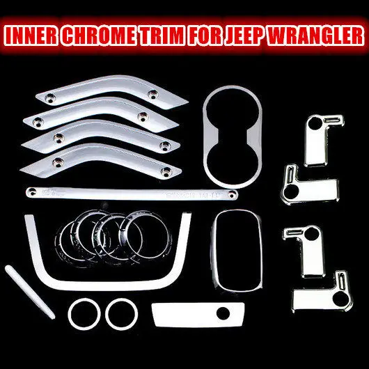 Внутренние хромированные наклейки для Jeep Wrangler JK планки дверные украшения ручки