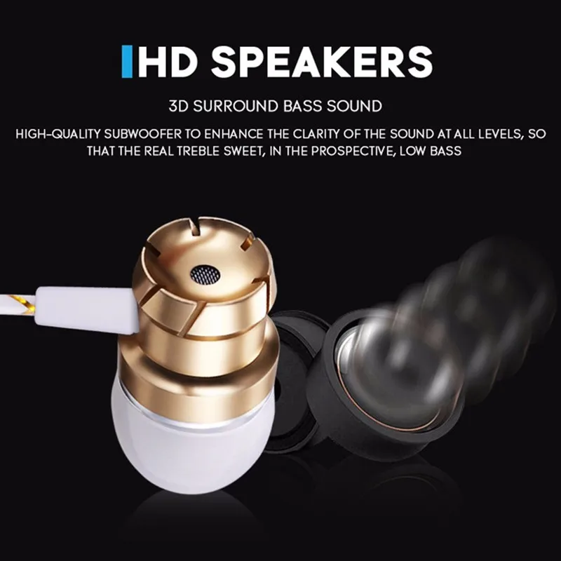 HAPTIME металлический 3 5 мм наушники-вкладыши Наушники с басами стерео гарнитура для