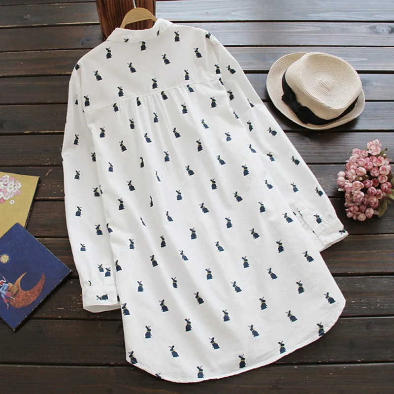 Женское платье рубашка с длинным рукавом свободное Повседневное мультяшным
