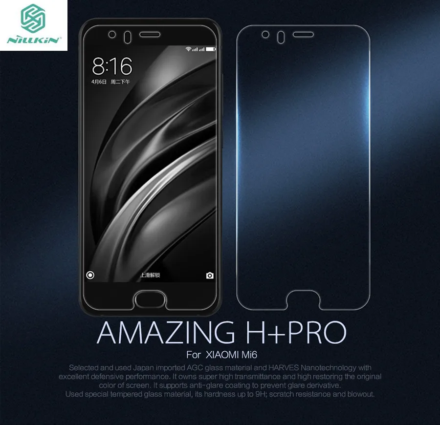 Закаленное стекло Nillkin Защитная пленка для Xiaomi m6 mi6 Amazing H + Pro Nano Противоударная
