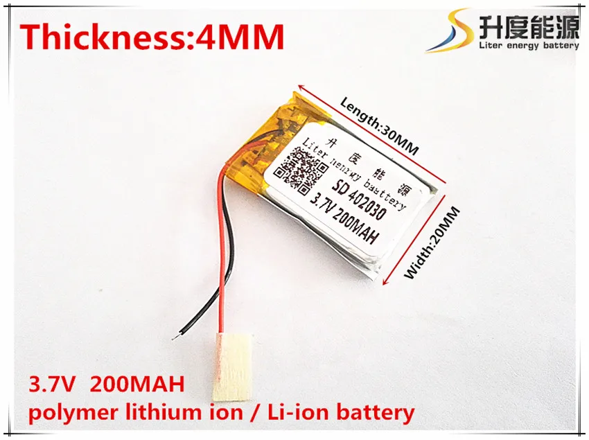 3.7 В 200 мАч 402030 Литий Полимерный Li Po литий ионные Аккумуляторные батареи Для Mp3 MP4 MP5