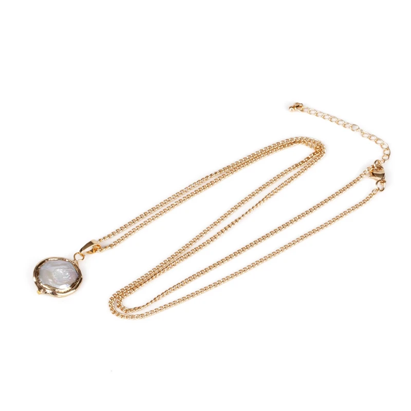 Мода 5 шт смесь природных камней ожерелье золотое покрытие металлические