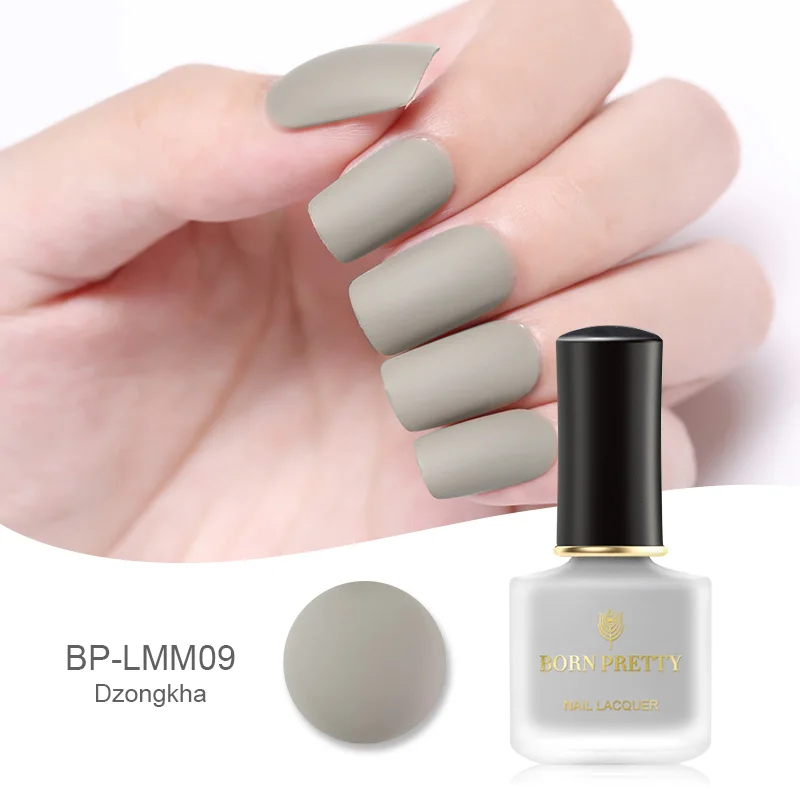 BP-LMM09 Матовый лак для ногтей BORN PRETTY, яркий лак для ногтей, 16 цветов, 6 мл, Быстросохнущий сатиновый матовый гель для ногтей - Цвет: BP-LMM09