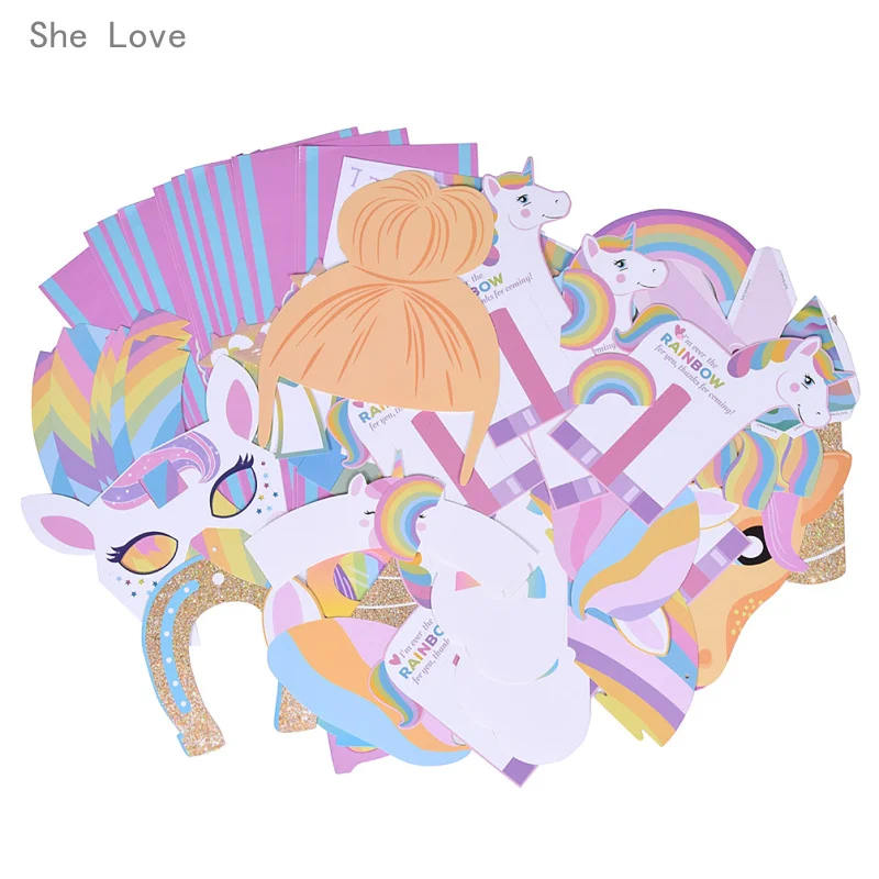 

Chzimade Rainbow Unicorn Banner Garland Set Cake Topper Photo Props Baby Shower Birthday Decor