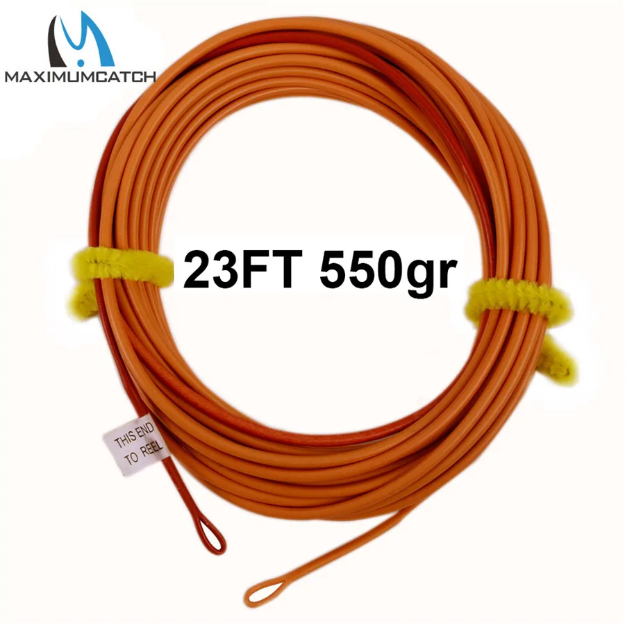 Maximumcatch SkagitMax 17-25FT 200-650gr ловля нахлыстом с 2 сварными петлями двойная цветная плавающая леска - Цвет: 23FT 550gr
