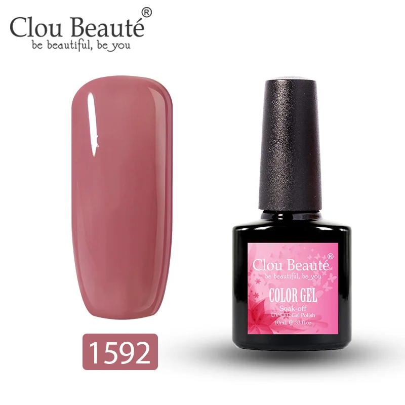 Clou Beaute Гель-лак для ногтей Полупостоянный УФ набор гель-лаков для ногтей Базовое покрытие верхнее покрытие Гель-лак 10 мл УФ/светодиодный Гибридный гвоздь искусство - Цвет: 1592