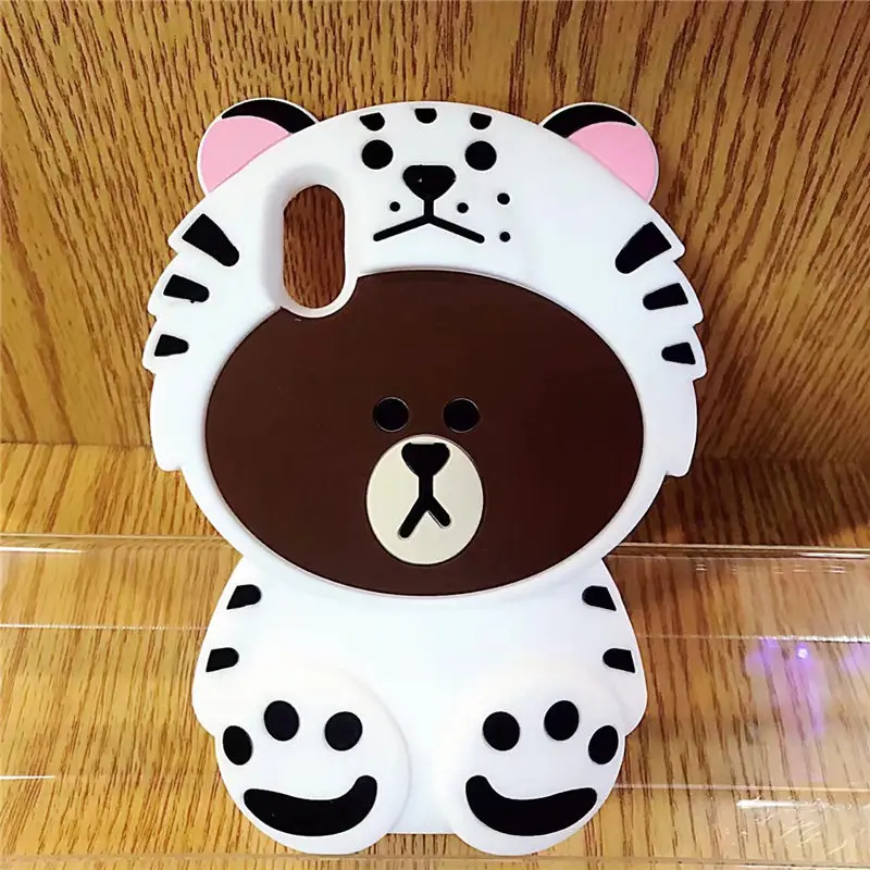 Корейский чехол с милым 3D медведем для Apple iPhone XR XS Max, мягкий силиконовый защитный чехол для iPhone 6S 7 8 Plus X