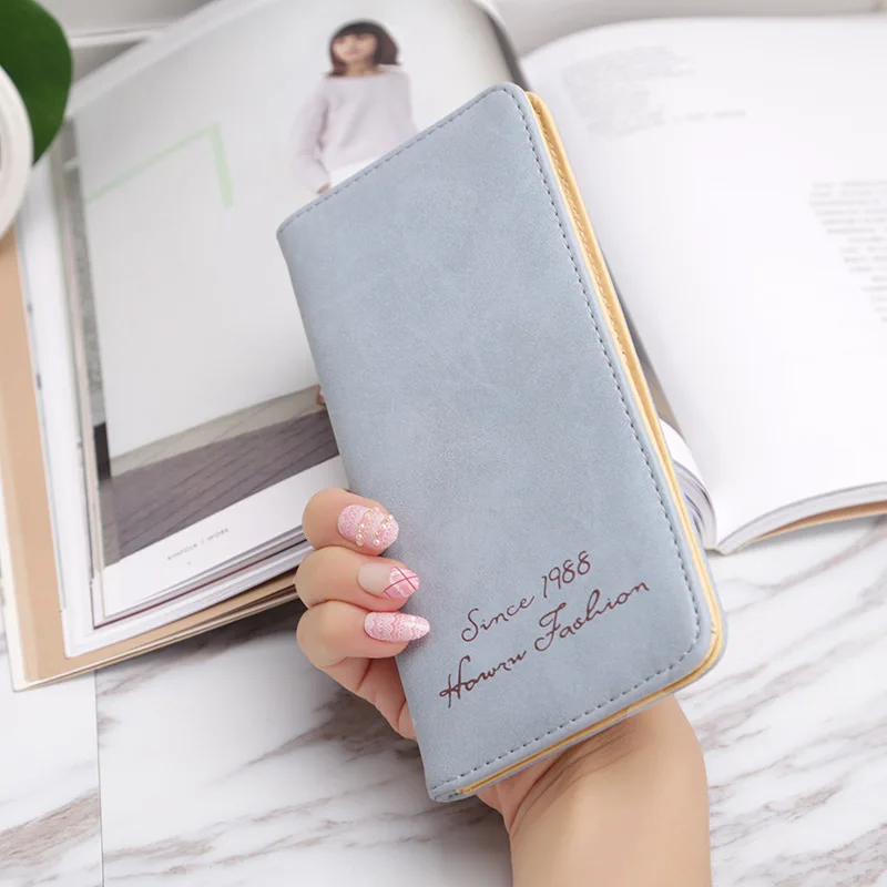 Лидер продаж! Хороший длинный полированный ПУ женский кошелек брендовый