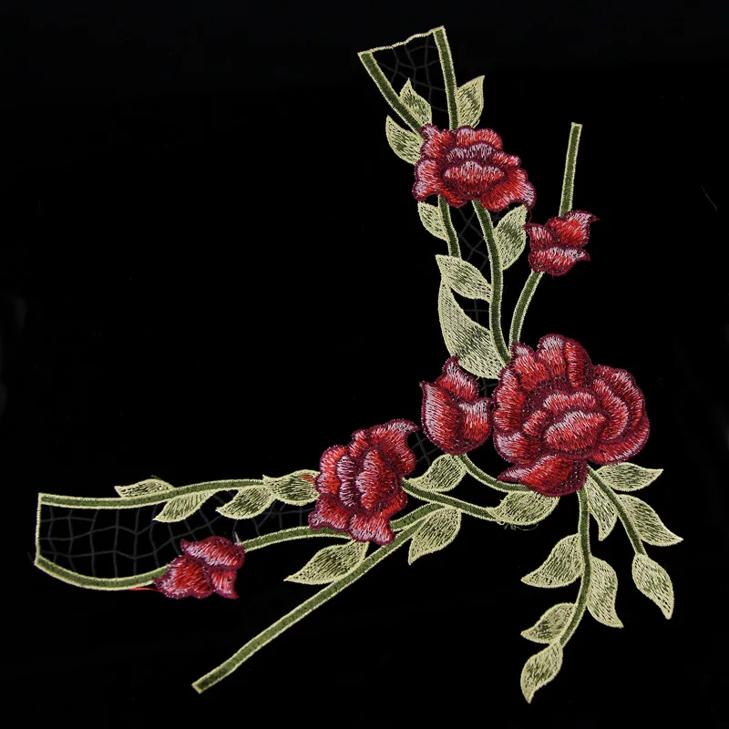 1 шт. Вышитый цветочный вырез воротника отделка одежды шитье полиэстер Кружевная