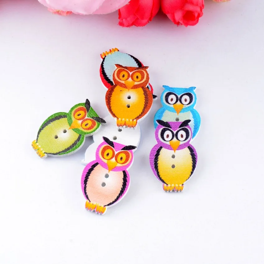 10 шт. Разноцветные деревянные пуговицы для шитья 3 2 х2 см|scrapbook accessories|button childbutton color