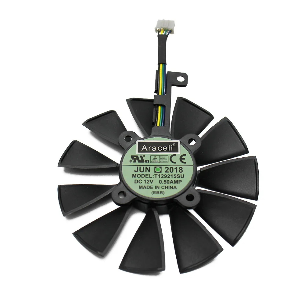 87 мм кулер вентилятор для ASUS GTX1060 1070 Ti RX 470 570 580 видеокарта Everflow T129215SU PLD09210S12HH 28