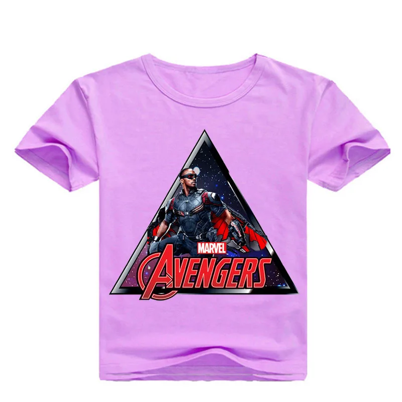 Летняя Детская футболка с принтом Мстителей Marvel костюм коротким рукавом