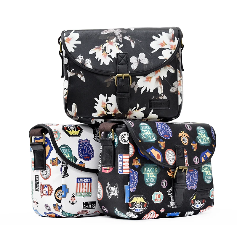 Мужская и женская сумка для водонепроницаемых камер DSLR для Sony Nikon Canon Canvas Micro Single Messenger Flower Leather Photography Shoulder on.