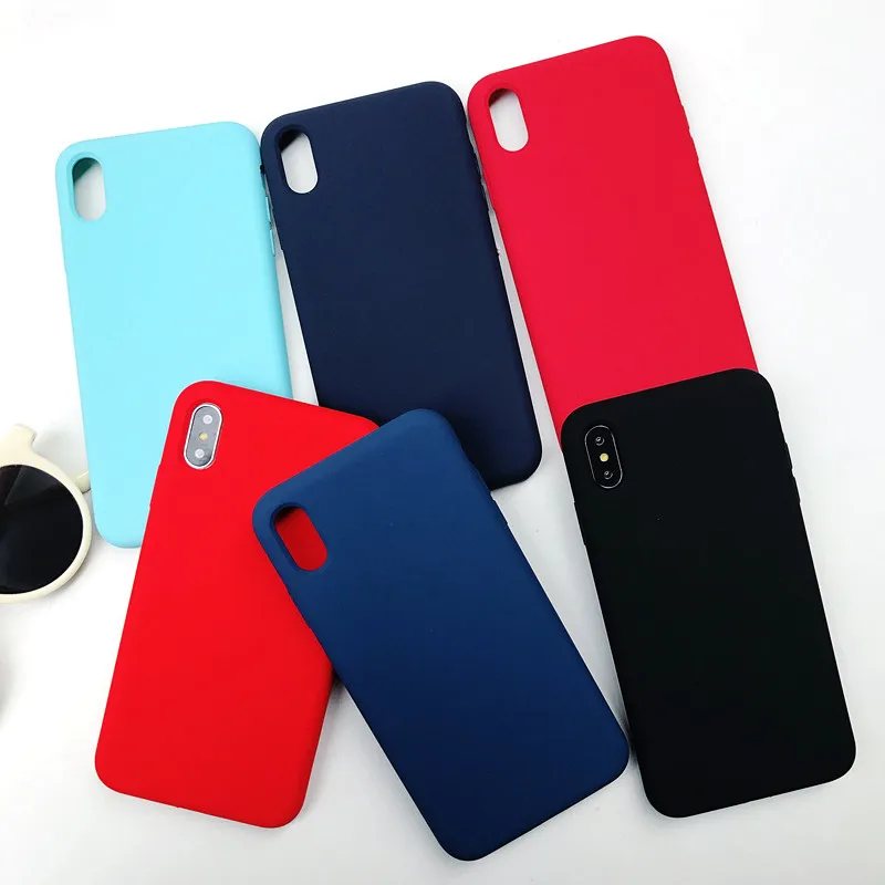Простой жидкий силиконовый чехол конфетных цветов для iPhone XR Xs Max X R 10 гелевый