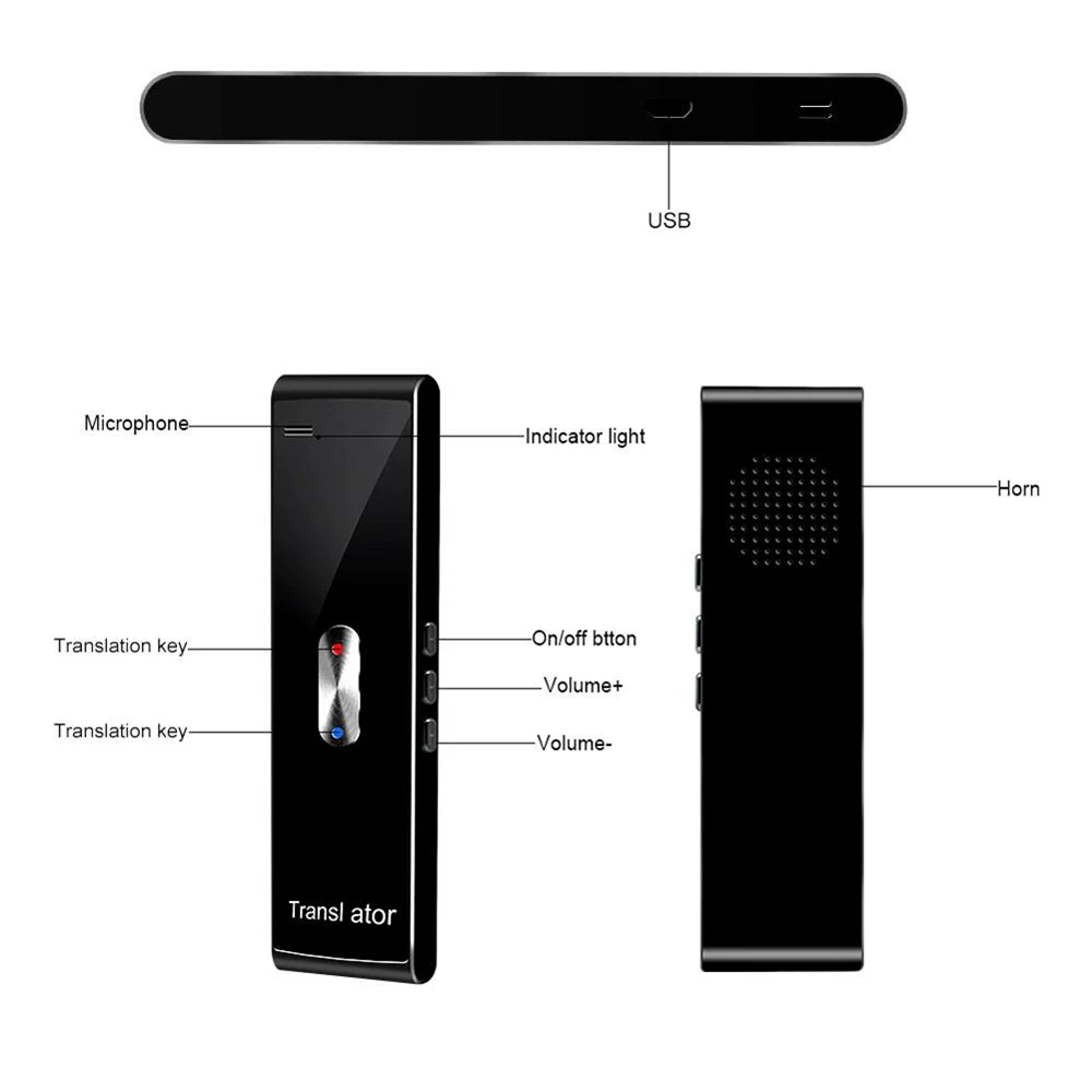 Bluetooth голосовой переводчик двусторонний многоканальный перевод портативный