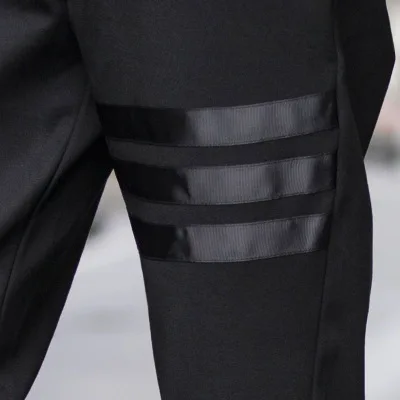 

Fashion New Men's Long Pants Black Harem Casual Trousers Loose Elastic Waist Pants Halloween Party Pants