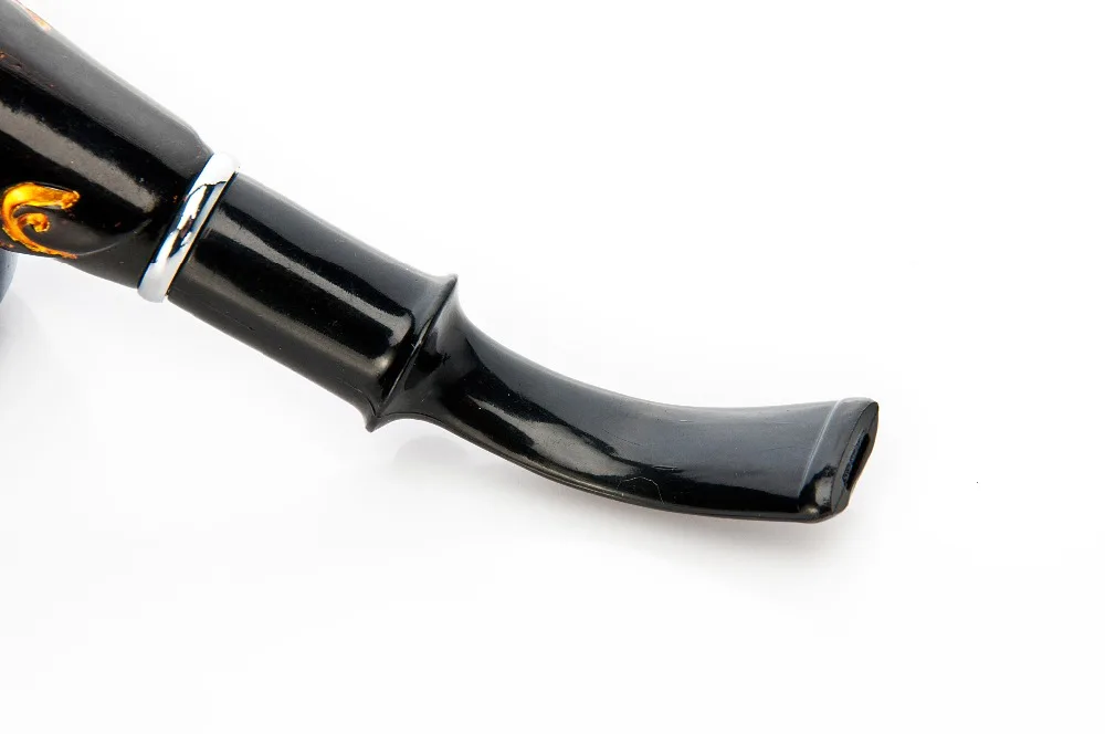 1 шт. Топ Мода черная трубка для курения смолы Золотой цветок резьба