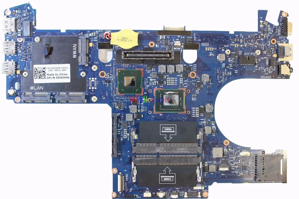 SHELI для DELL Latitude E6220 Материнская плата ноутбука W/I7 2640M cpu CN 00W5HN 0W5HN DDR3 тест ОК|Материнские платы ноутбуков| |