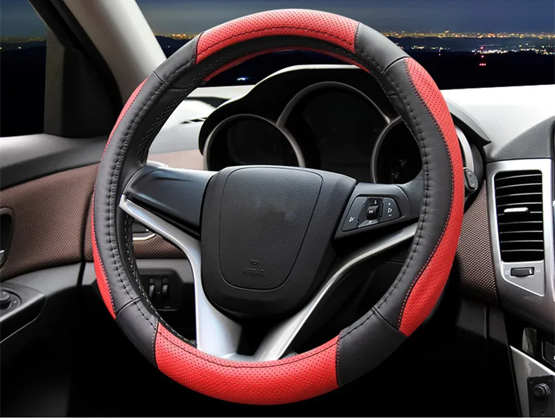 Высокое качество кожаный чехол рулевого колеса автомобиля четыре сезона универсальные автомобильные аксессуары для Chevrolet cruze mrlibu aveo SAIL trax
