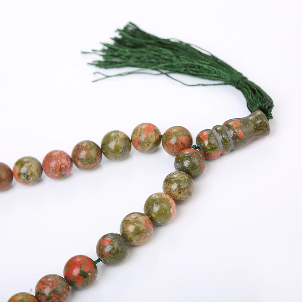 10-12mm Natural Stone Crystal Agates Bead Tassel Pendant 33 Prayer Beads Islamic Muslim Tasbih Allah Mohammed Rosary Women Men | Украшения