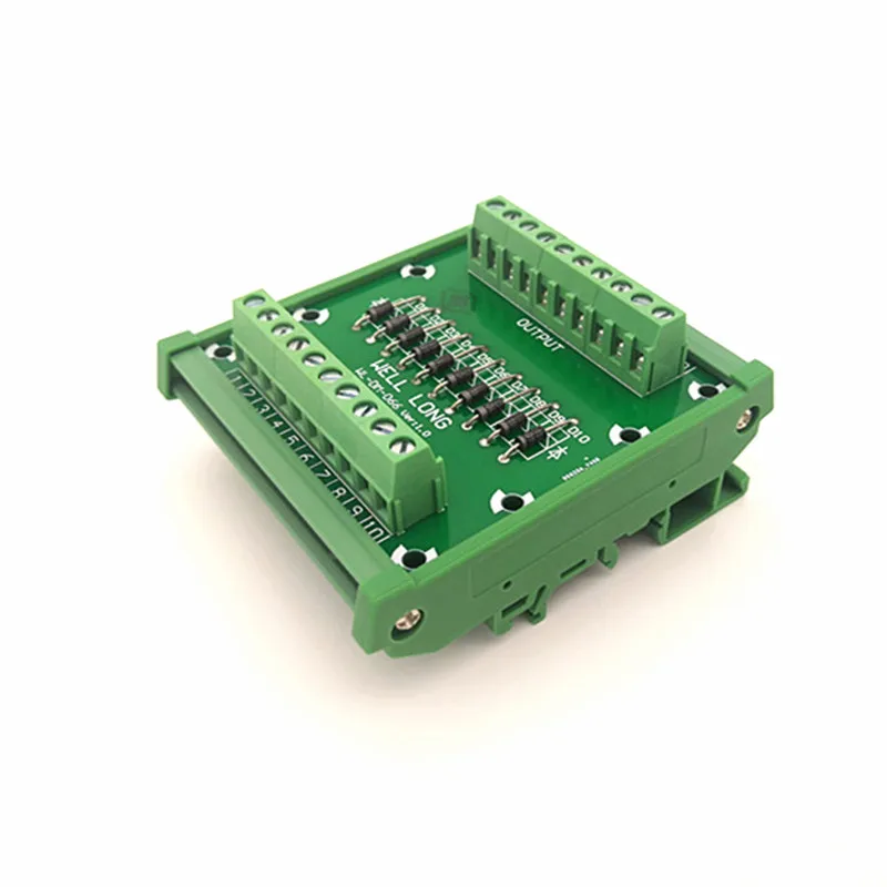 Клеммный блок с защитой от диодов на din-рейке IN4007 1A/1200V диодный клеммный блок
