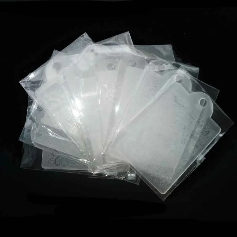 

New Arrive 5pcs/lot Plastic Nail Templates Stencil For Nail Stamping DIY Polish Mix Design Stampers Painting Image Plate Tools