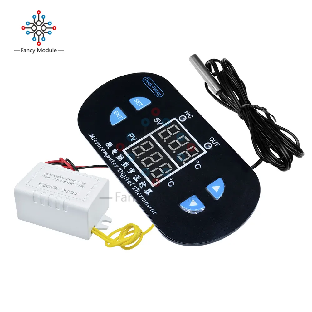 DK-W1308 AC 110V 220 V/DC 12V 10A двойной светодиодный цифровой термостат контроллер температуры трансформатор NTC термистор Датчик Зонд 10K