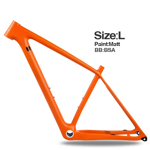 orange L Matte 29 дюйм. Горный велосипед, карбоновая рама, дисковый тормоз, 29er, велосипедная рама BSA, цветная рама, 135 мм* 9 и 142 мм* 12, горный велосипед S/M/L UD - Цвет: orange L Matte