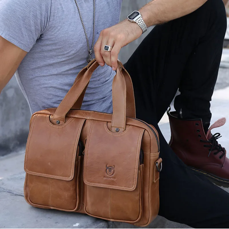 Сумка мессенджер из натуральной кожи через плечо BULL CAPTAIN Повседневная Деловая