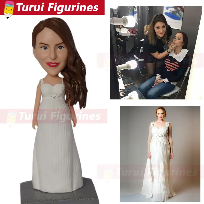 Винтажная Полимерная глина bobblehead которая выглядит как вы топперы для торта