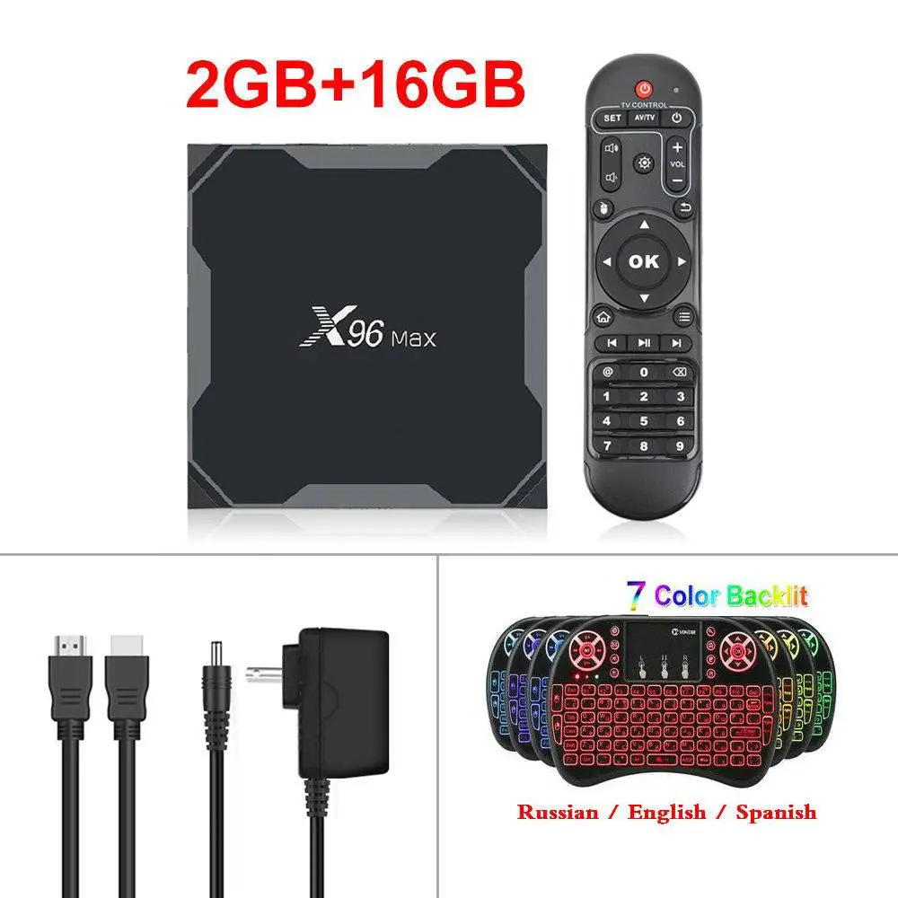 2GB16GB Backlit i8 Amlogic S905X3 Android 9,0 ТВ приставка X96Max Поддержка 8K Smart медиаплеер 4 Гб ОЗУ 64 Гб ПЗУ X96 Макс ТВ приставка четырехъядерный 2,4 и 5G Wifi - Цвет: 2GB16GB Backlit i8