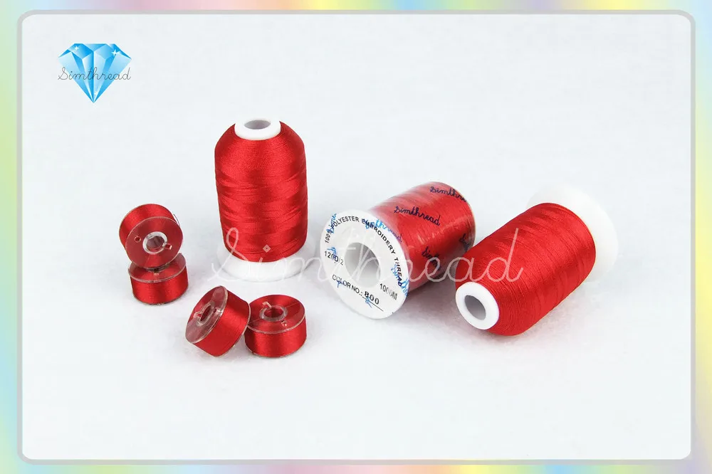 12 шт. предварительно намотанные пластиковые бобины и Вышивальная нить из