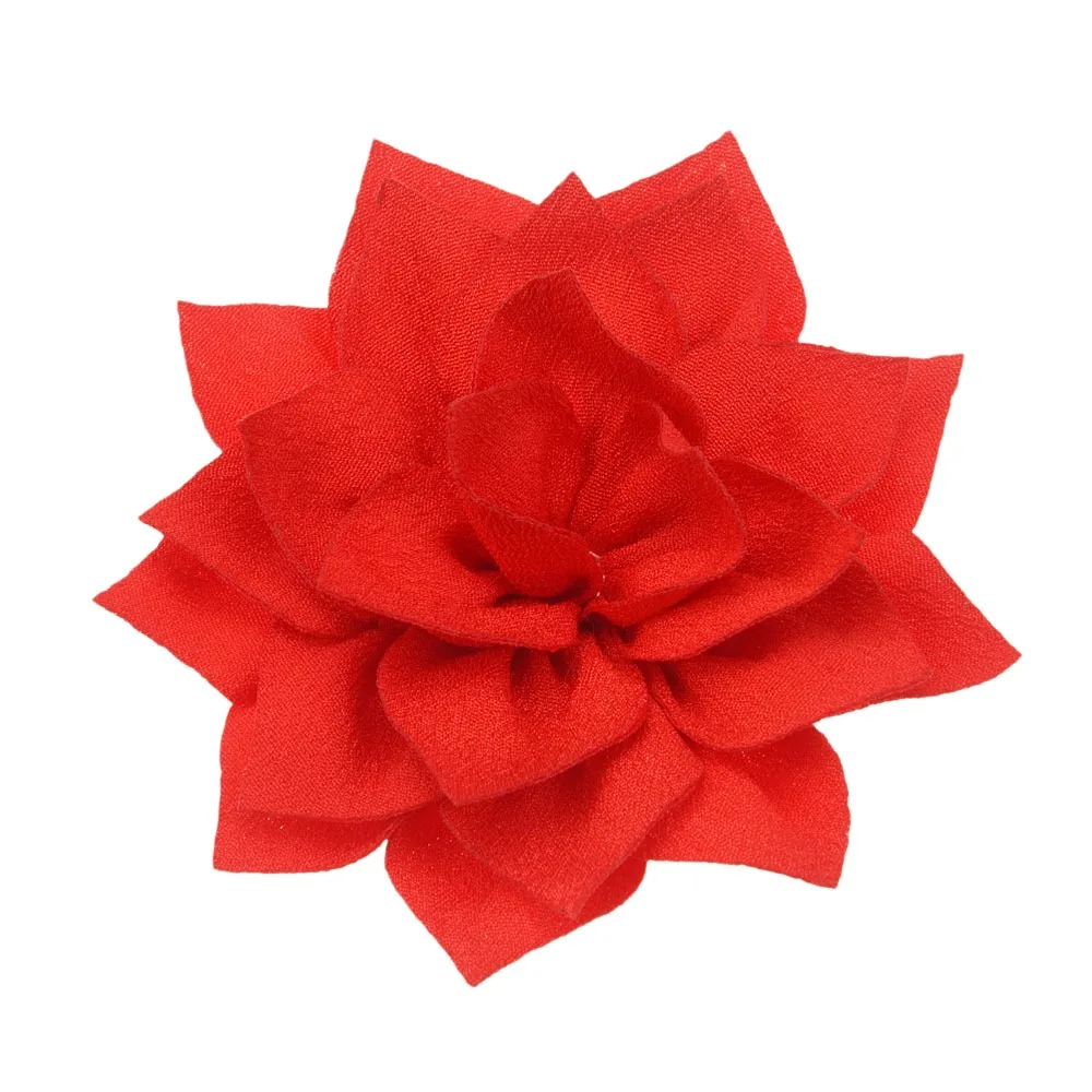 Red 10 шт. Сатиновые цветы 7,5 см DIY цветы аксессуары модные аксессуары для волос цветок головной убор без заколки для волос банты для волос - Цвет: Red