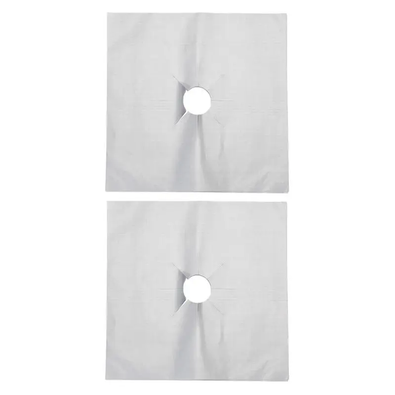 Silver 2Pcs Протекторы для плиты крышка вкладыш антипригарный многоразовый газовая плита крышка горелки вкладыш защиты коврик для кухни, принадлежности - Цвет: Silver 2Pcs