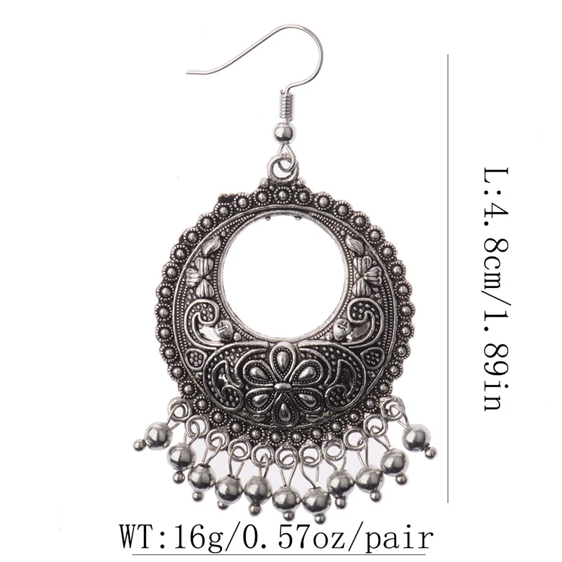 Ассиметричные Цветочные индийские серьги Jhumka с бахромой для женщин цыганские
