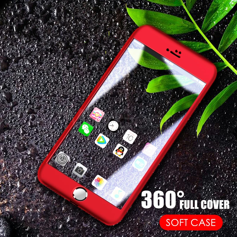 MaxGear 360 градусов полное покрытие Чехлы для iPhone 5 SE 6s 7 Plus X чехол мягкий TPU iphone 2 2020