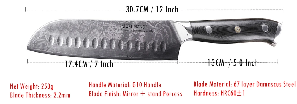 Mokithand 4 шт. японский кухонный нож наборы Дамаск Сталь ножей шеф-повара 67 Слои Sharp VG10 Кливер Пособия по кулинарии Ножи