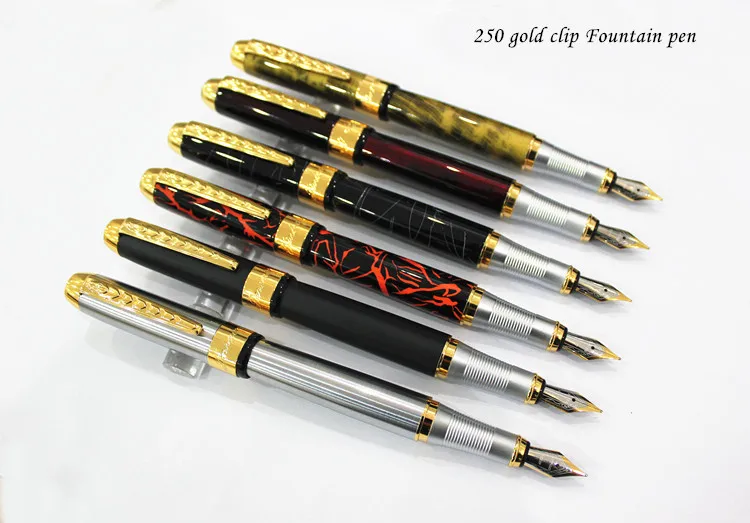 Jinhao 250 escolar canetas металлическая перьевая ручка Роскошная подарочная ручка в деловом стиле 0,5 мм чернильные ручки для письма поршневой Конвертор подарок