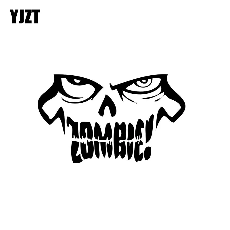 

YJZT 14.8CMX8.9CM Interesting ZOMBIE Face Vinyl Decals Car Window Sticker Car-styling Black/Silver S8-1166