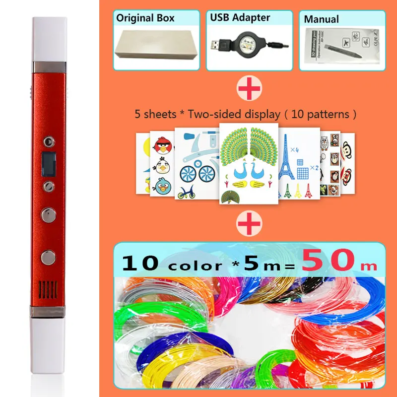Myriwell 3d Ручка, 3d ручки, светодиодный дисплей, зарядка через usb, 3 d ручка smart3d ручка с принтом, подарок на день рождения, 3d-ручка с 3d принтом