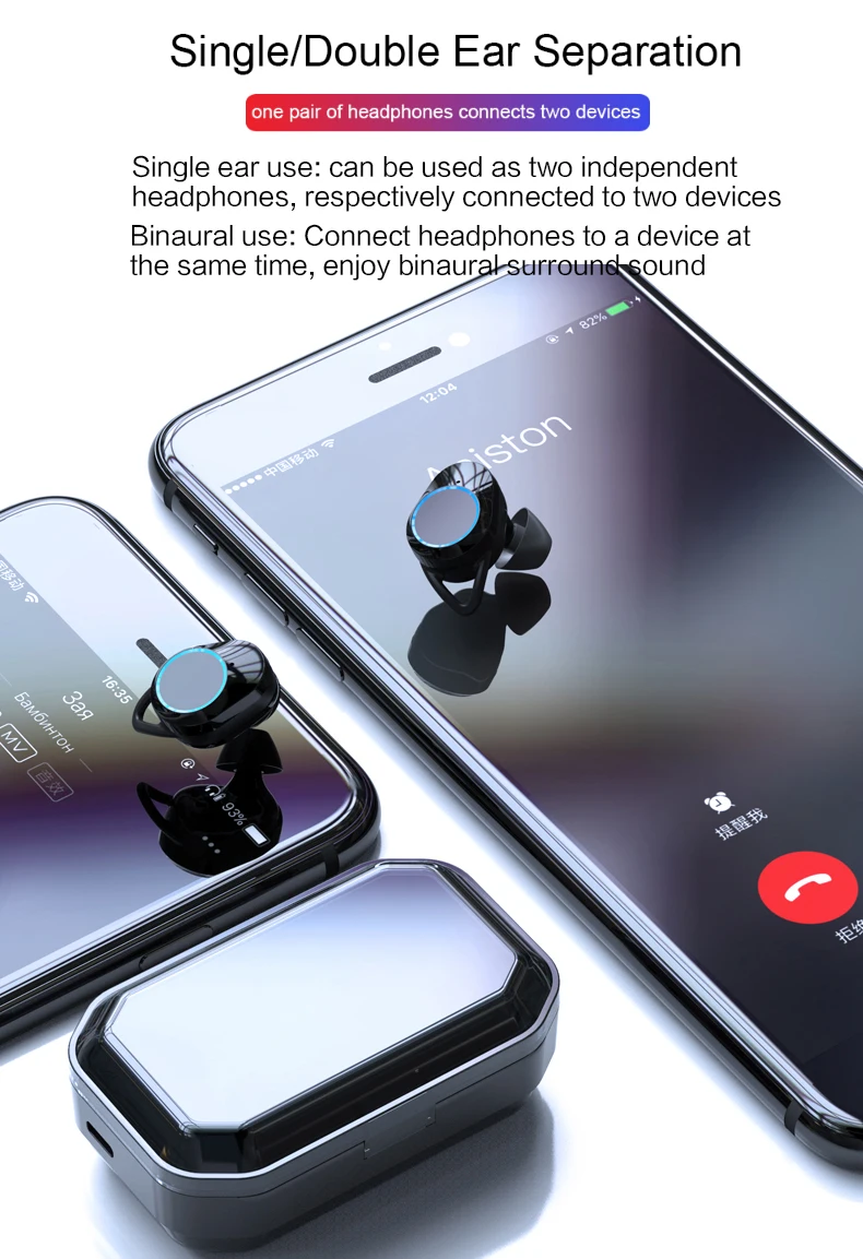 TWS Bluetooth наушники 5,0 Водонепроницаемая 6D стерео Беспроводная гарнитура с цифровым дисплеем 3300 мАч зарядная коробка для телефона galaxy buds